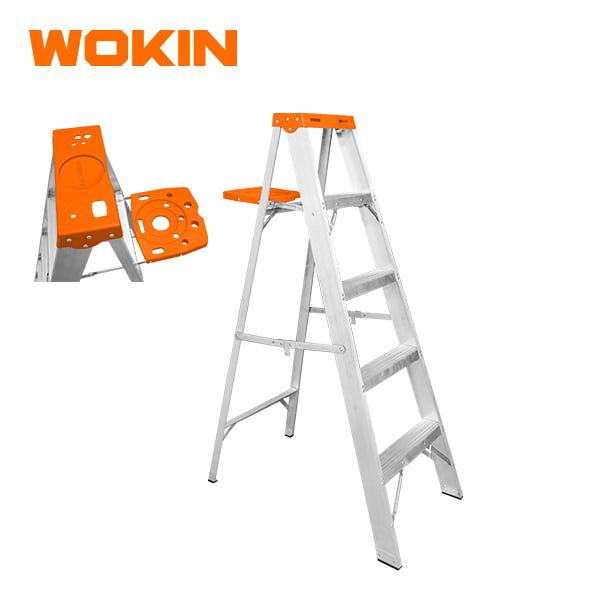 კიბე Wokin 682426, 6 steps, 150Kg, Household Ladder, Silver