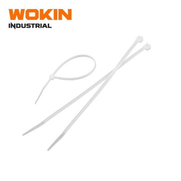 Wokin 651175, 7.6x450mm, 100 PCS Nylon Cable Tie, White