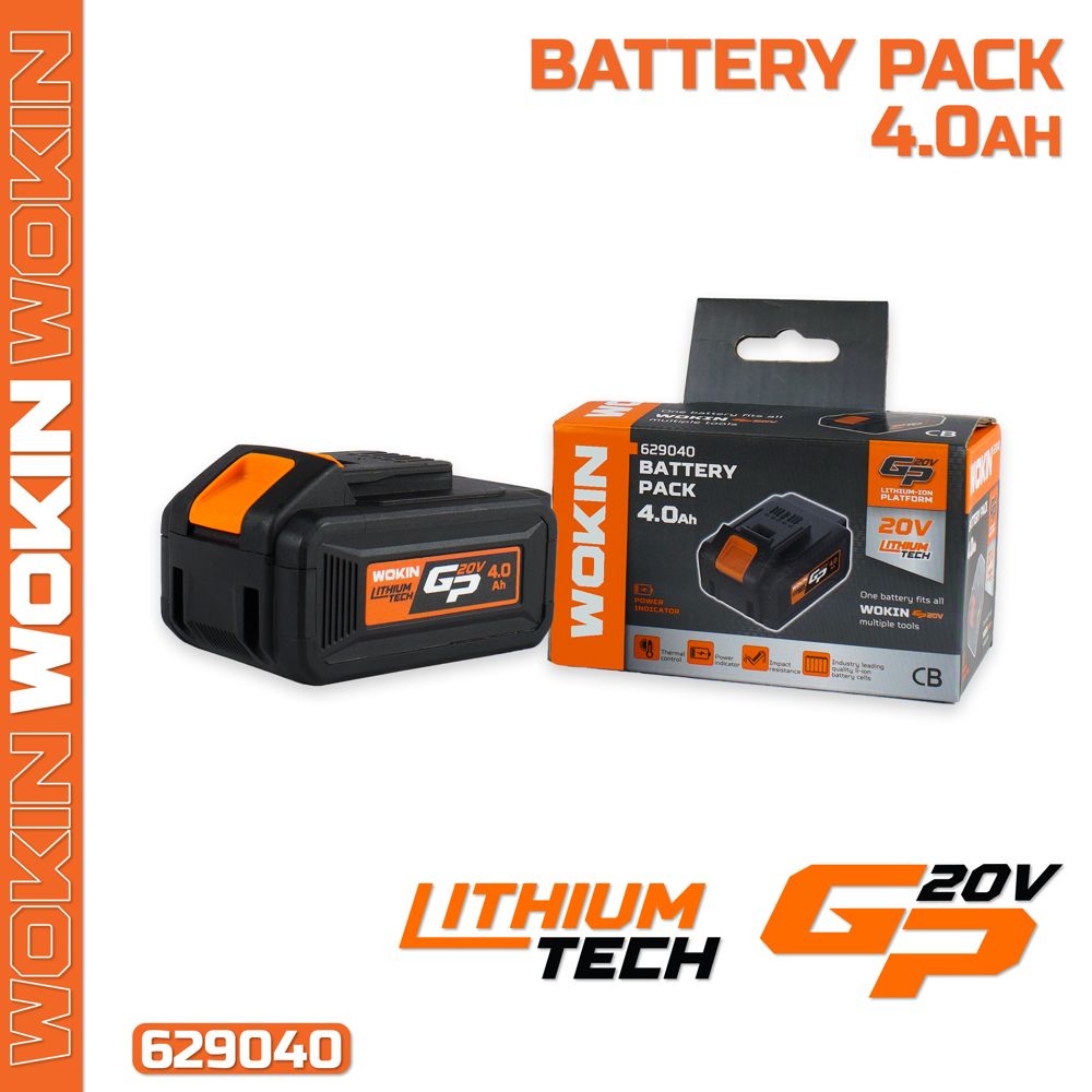 აკუმულატორი Wokin 629040, 20V, 4Ah, Lithium-Ion Battery Pack