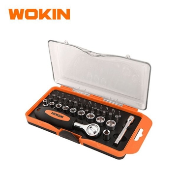 ქანჩის გასაღების ნაკრები Wokin 206638, 38Pcs Tool Set, Orange/Black