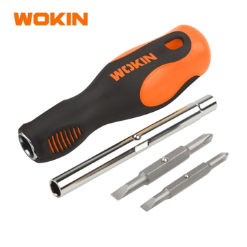 სახრახნისი Wokin 206006, 6 IN 1 SCREWDRIVER SET Black/Orange