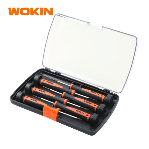 სახრახნისის ნაკრები Wokin 205706, 6Pcs Tool Set, PRECISION SCREWDRIVER SET Orange/Black