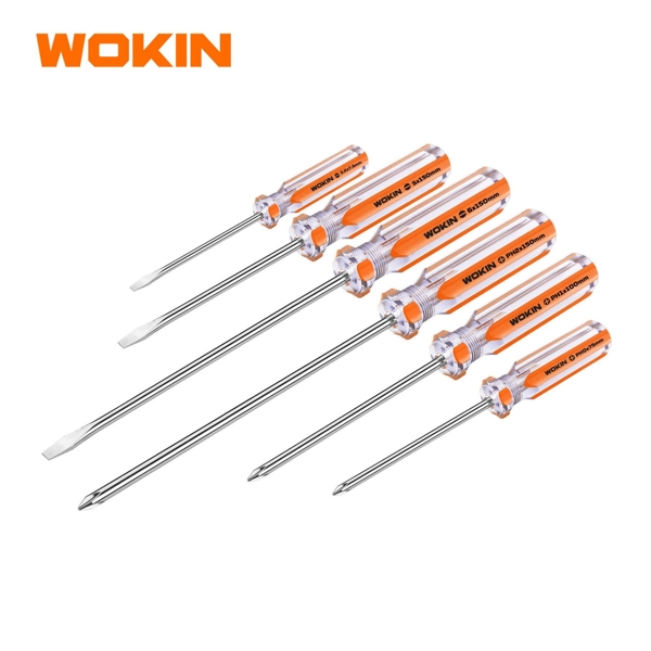 სახრახნისის ნაკრები Wokin 201805, 6Pcs Tool Set, SCREWDRIVER SET Orange/Silver