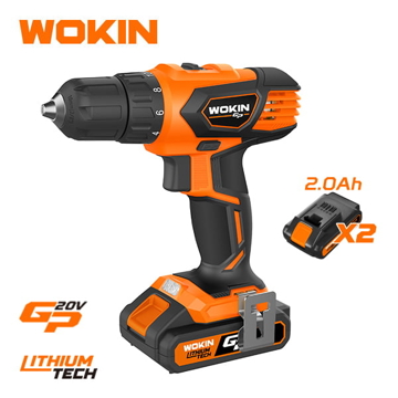 Wokin 622035, 1500Rpm, 20V LI-ION CORDLESS DRILL Black/Orange