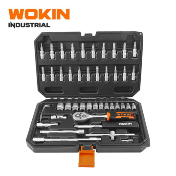 ხელსაწყოების ნაკრები Wokin 155146, 46Pcs Tool Set, Black/Silver