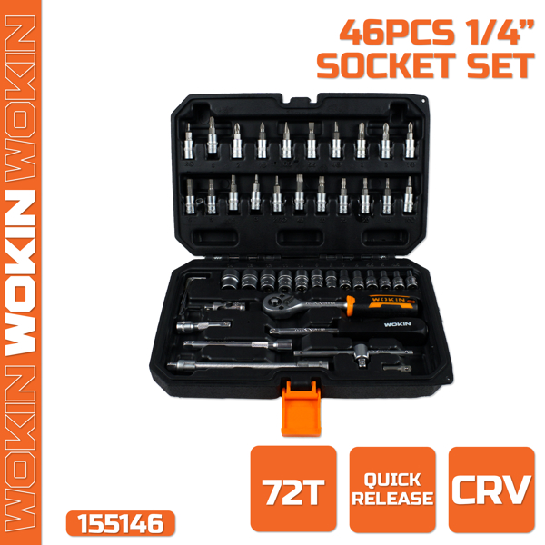 Wokin 155146, 46Pcs Tool Set, Black/Silver