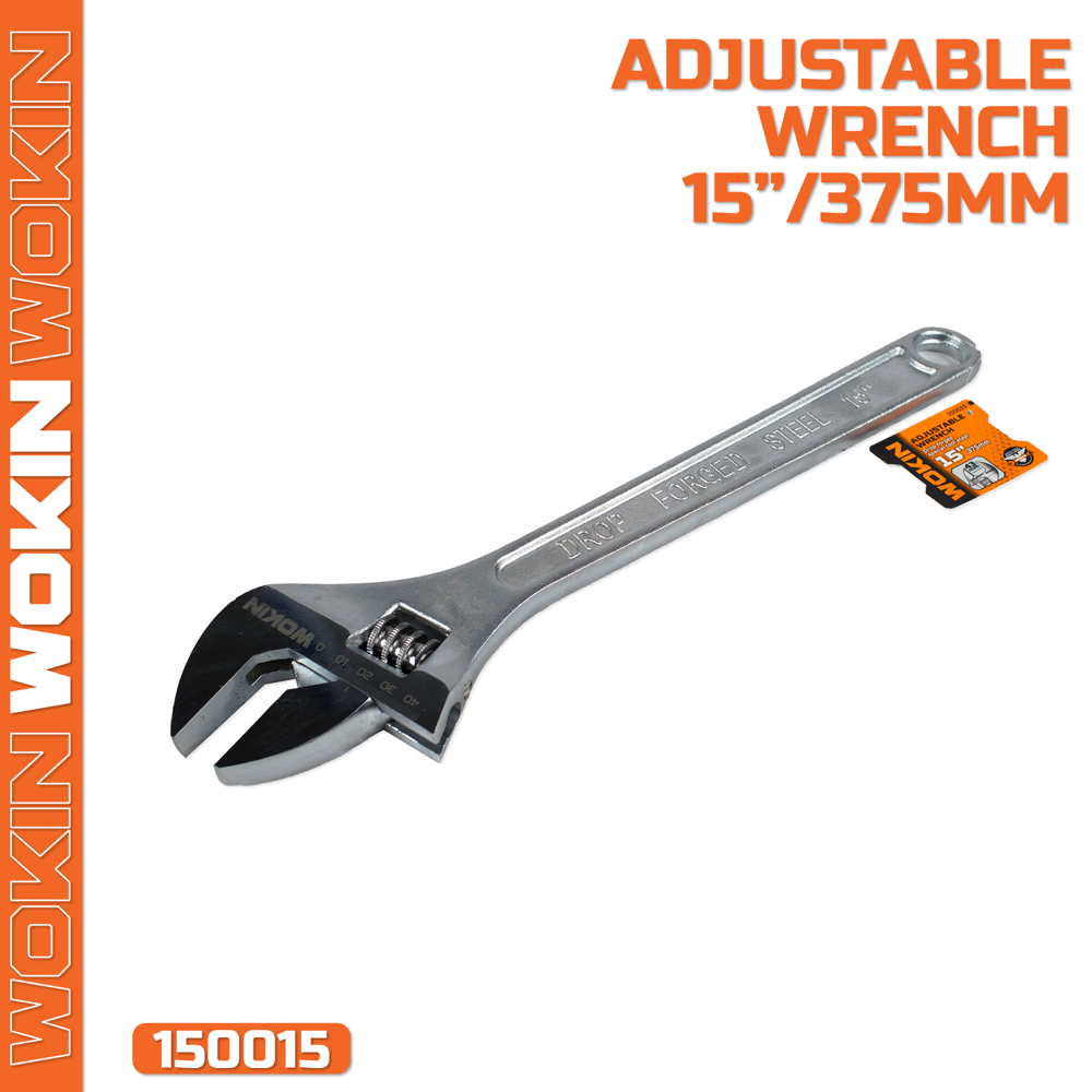 Wokin 150015, 15", Adjustable Wrench, Silver