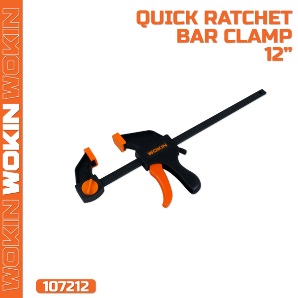 ჭახრაკი დამჭერი Wokin 107212, 12″ Quick Bar Clamp, Black/Orange