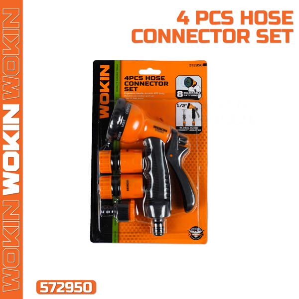 შემფრქვევი თოფის კომპლექტი Wokin 572950, Spray Gun Set, Black/Orange