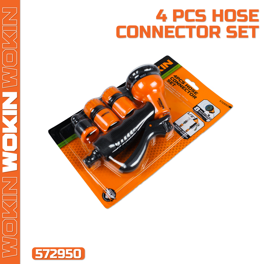 შემფრქვევი თოფის კომპლექტი Wokin 572950, Spray Gun Set, Black/Orange