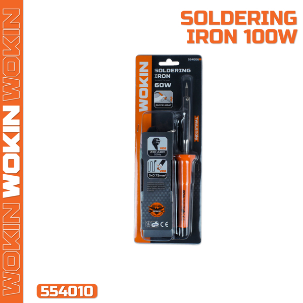 Wokin 554010, 100W, Soldering Iron, Black/Orange