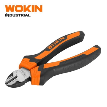 Wokin 101107, 180mm DIAGONAL CUTTING PLIERS(INDUSTRIAL), Black/Orange