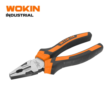 ბრტყელტუჩა Wokin 101008, 200mm COMBINATION PLIERS (INDUSTRIAL), Black/Orange