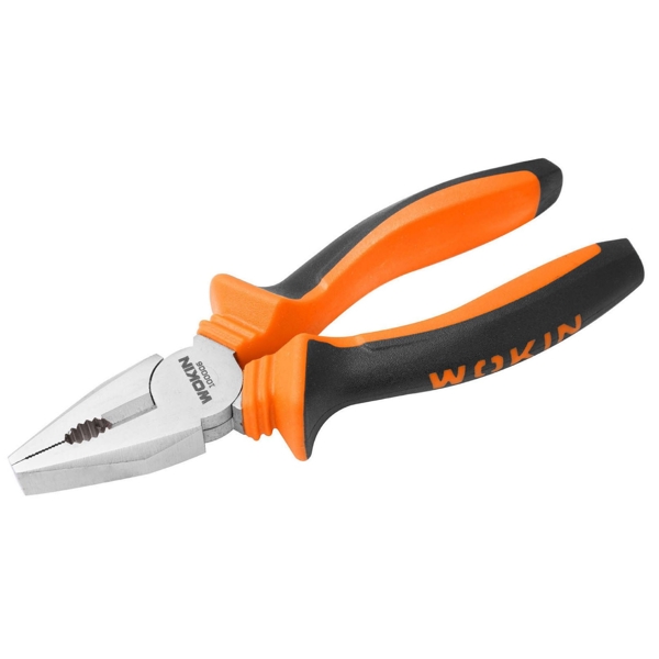 ბრტყელტუჩა Wokin 100007, 180mm COMBINATION PLIERS, Black/Orange