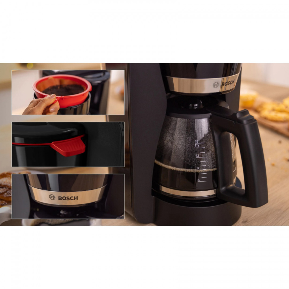 ყავის აპარატი Bosch TKA4M233, 1200W, 1.4L, Coffee Machine, Black