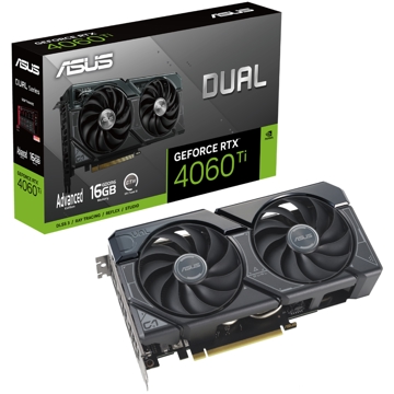 Asus DUAL-RTX4060TI-A16G, Gaming RTX4060TI, 16GB, 128-bit, HDMI, DP, Black