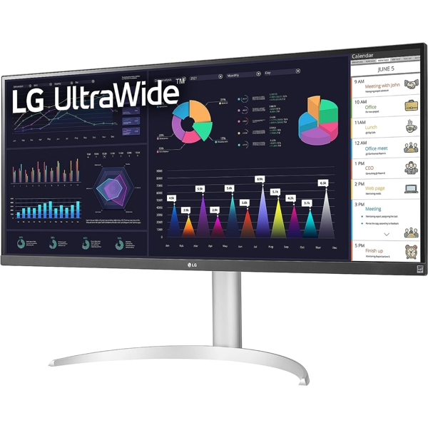 მონიტორი LG 34WQ650-W UltraWide, 34", Monitor, FHD, IPS, DP, HDMI, USB-C, Silver