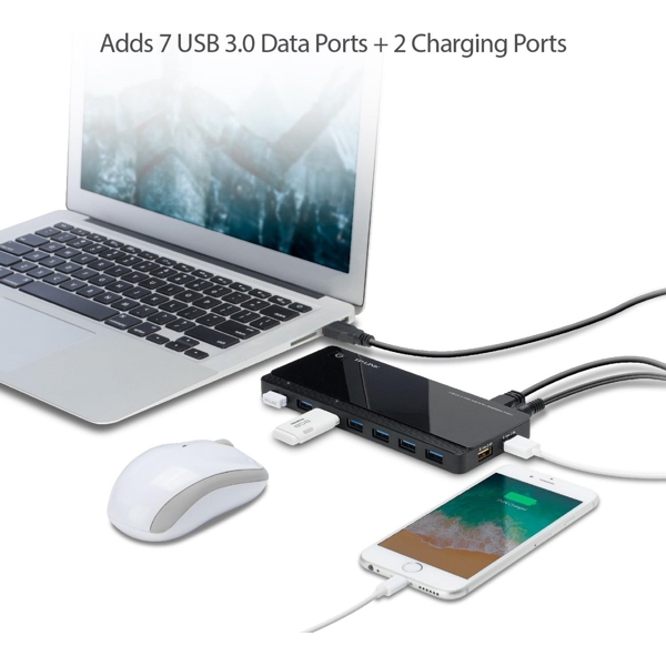 USB ჰაბი TP-Link UH720, USB, 7x USB-A 3.0, 2x USB-A, Hub, Black