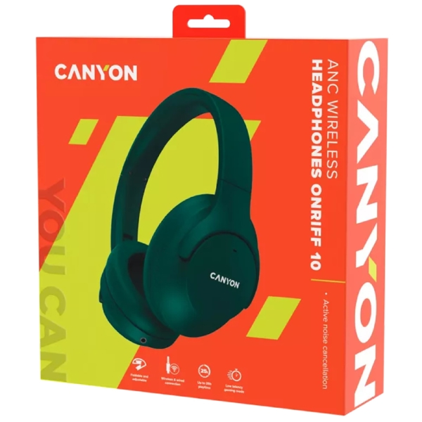 ყურსასმენი Canyon CNS-CBTHS10GN, Headset, Wireless, Bluetooth, 3.5mm, Green