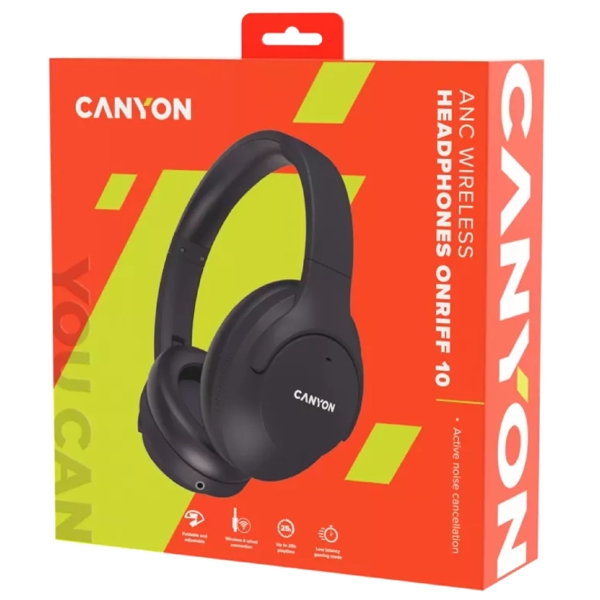 ყურსასმენი Canyon CNS-CBTHS10BK, Headset, Wireless, Bluetooth, 3.5mm, Black