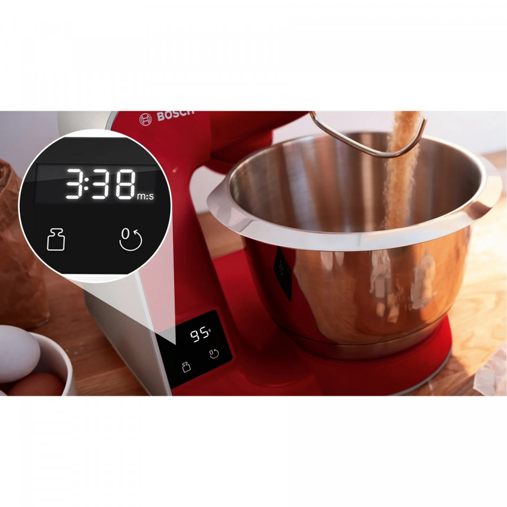Bosch MUM5X720, 1000W, 3.9L, Food Processor, Red