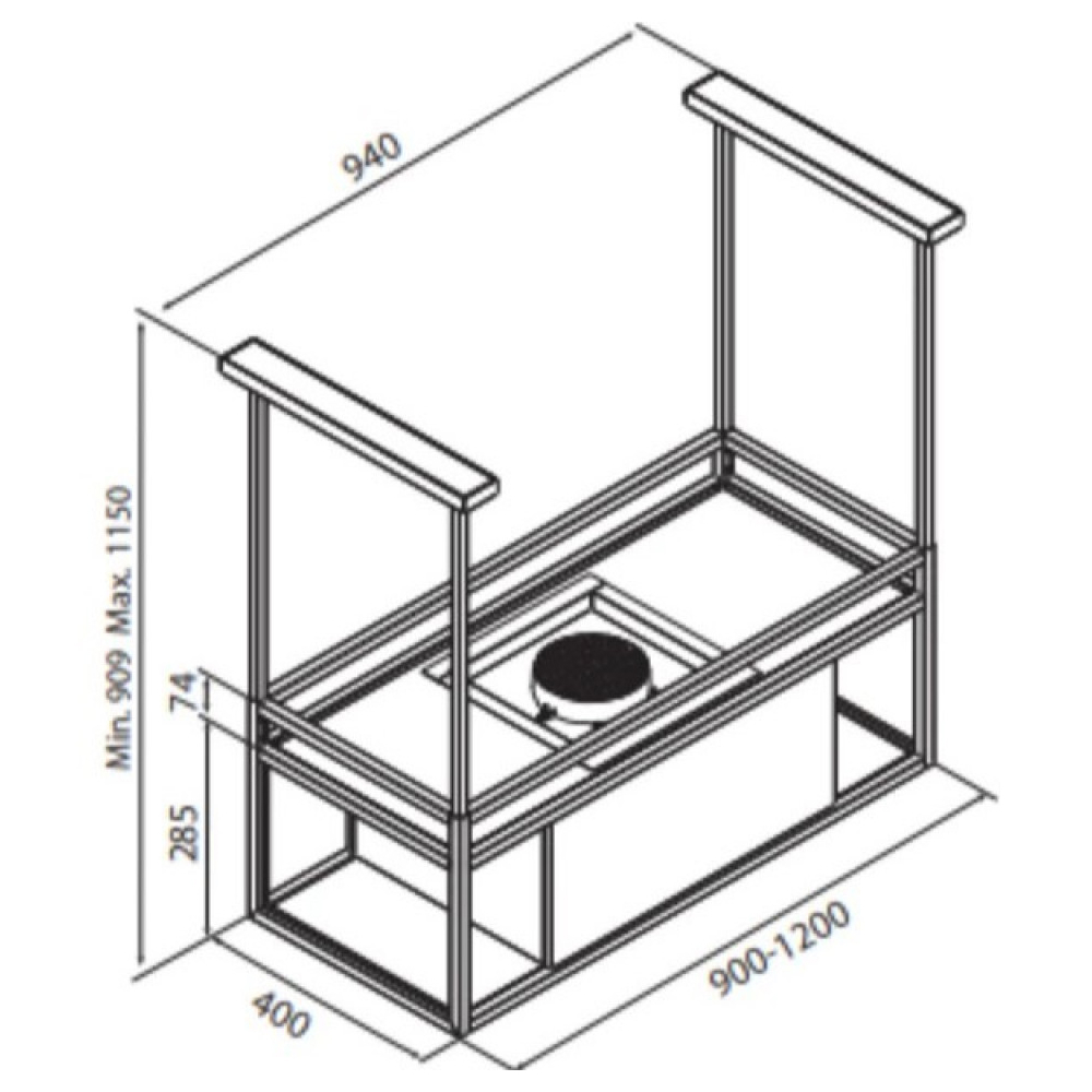 გამწოვი Airforce QBIC I C S48HE, 656m³/h, Black
