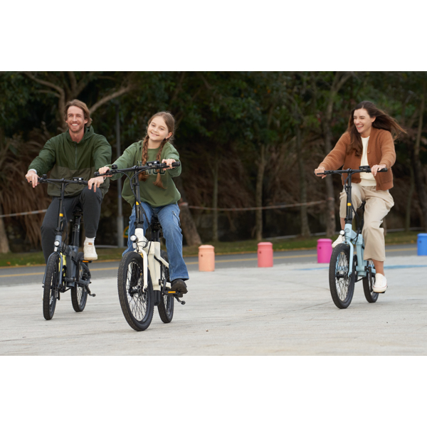 ADO A20 Lite, 350W, Smart APP, Folding Electric Bike, 30KM/H, Ivory