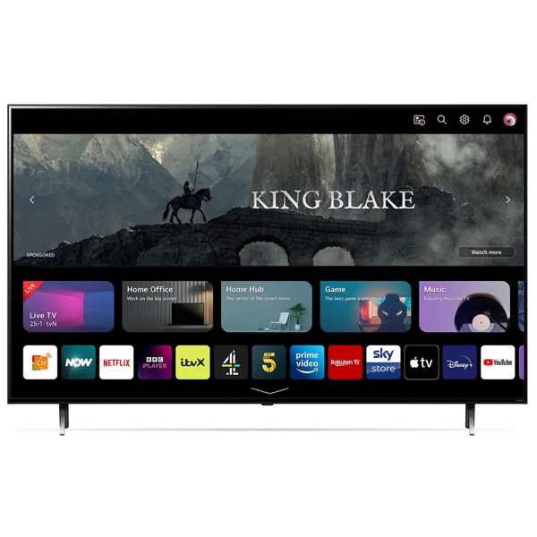 ტელევიზორი LG 55QNED756RA.AMCE, 55", 4K UHD, Smart TV, USB, HDMI, LAN, BT, WIFI, Black
