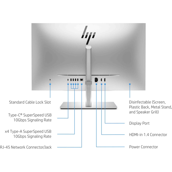 All In One კომპიუტერი HP 5L407ES EliteOne 870 G9, 27", i7-13700, 16GB, 512GB SSD, Integrated, Silver