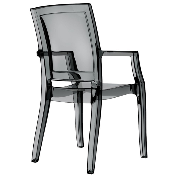 სკამი Arthur 053, Chair, Black/Transparent