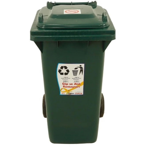 Comfort Time 17050861, 240L, Trash Can, Green