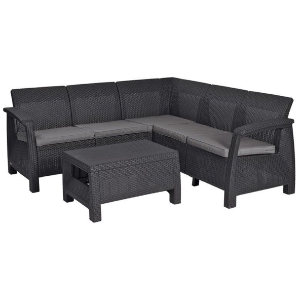 Allibert CORFU II RELAX, Garden Furniture Set, Whisky Brown