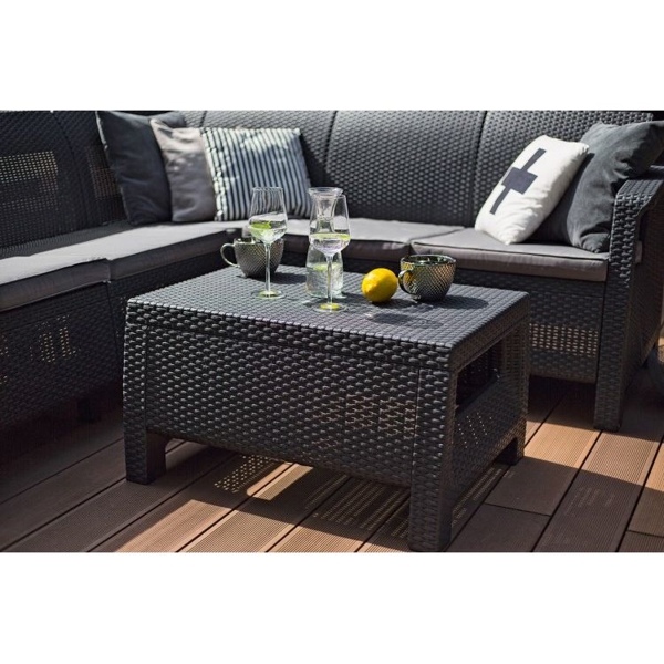 Allibert CORFU II RELAX, Garden Furniture Set, Whisky Brown