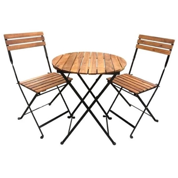 Domino Romana HD-9578/HDW 01R, Garden Furniture Set, Wood/Black