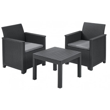 ბაღის ავეჯის ნაკრები Domino Elodie 246123, Garden Furniture Set, Dark Grey