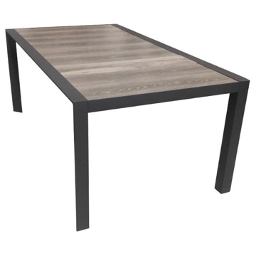 მაგიდა Gardenline Monarch Tile Slat Top Gunmetal, Table, Black/Wood