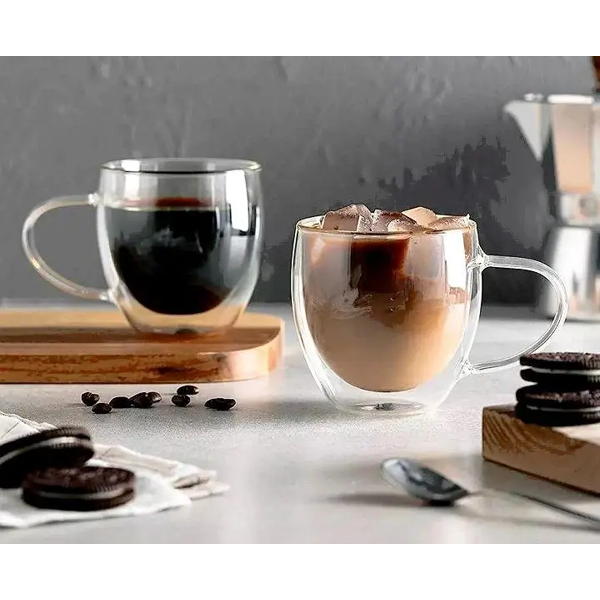 ARDESTO Double wall borosilicate glass mug set Ardesto, 300 ml