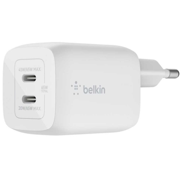 მობილურის დამტენი Belkin WCH013VFWH, 65W, USB-C, White