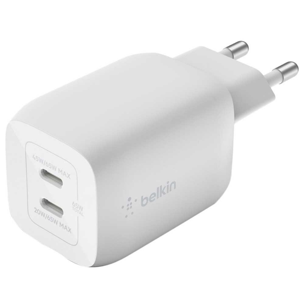 მობილურის დამტენი Belkin WCH013VFWH, 65W, USB-C, White