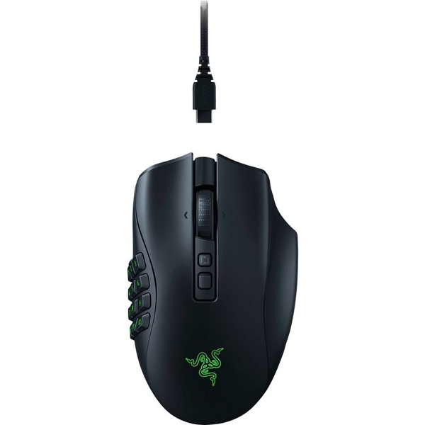 მაუსი Razer RZ01-04400100-R3G1 Naga V2 Pro, Wireless, RGB, USB, Bluetooth, Gaming Mouse, Black