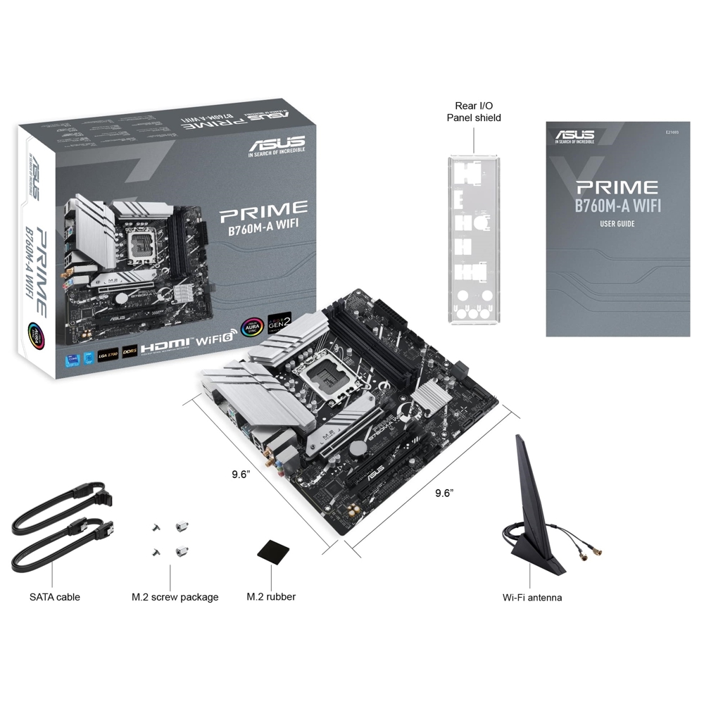 დედა დაფა Asus 90MB1EL0-M1EAY0 PRIME B760M-A WIFI, LGA 1700, DDR5, 128GB