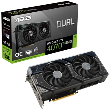 Asus 90YV0KF3-M0NA00 SUPER OC, Dual GeForce 4070Ti, 16GB, 256-bit, HDMI, DP, Black