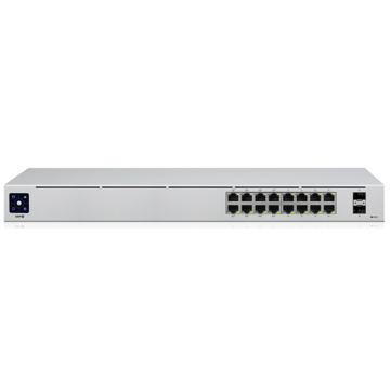 სვიჩი Ubiquiti USW-16-POE, 16-Port Gigabit, PoE+Switch, Silver