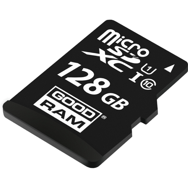 მეხსიერების ბარათი Goodram M1AA-1280R12, 128GB, microSDXC, C10, UHS-I, U1, Black