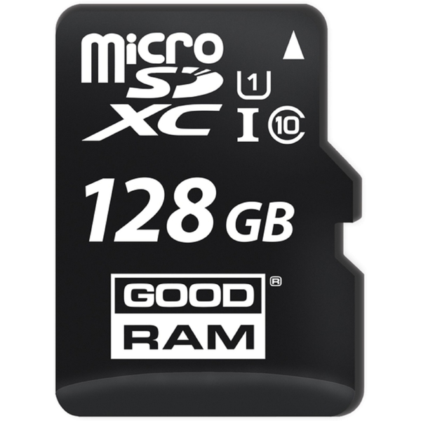 მეხსიერების ბარათი Goodram M1AA-1280R12, 128GB, microSDXC, C10, UHS-I, U1, Black