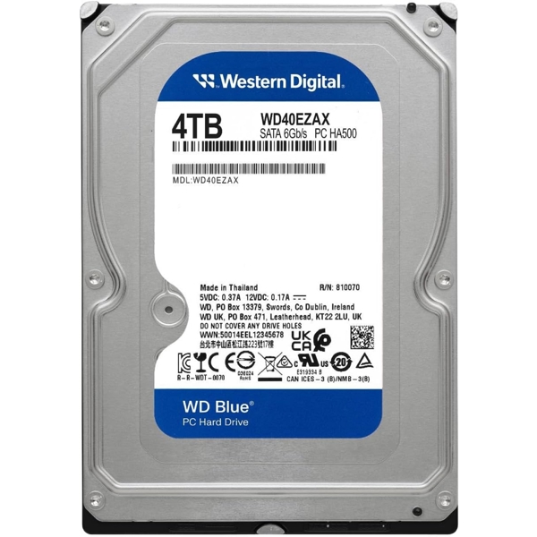 Western Digital WD40EZAX, 4TB, 3.5", Internal Hard Drive