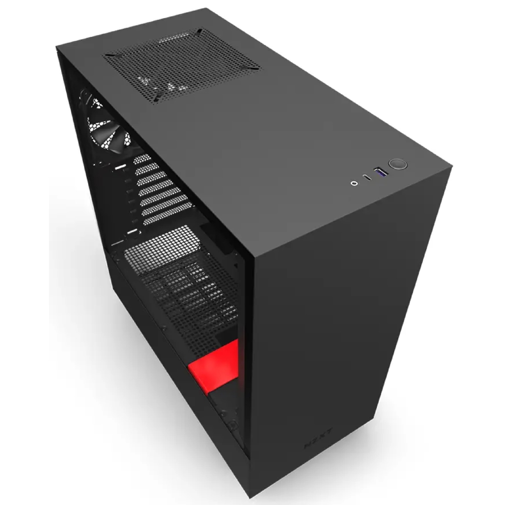 NZXT H510 NZXT-BL-R, Computer Case, MidT, ATX, MicroATX, Mini-ITX, 1xUSB 3.0, 1xUSB-C, 3.5mm, Black/Red