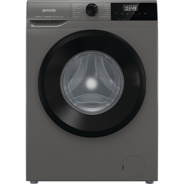 Gorenje WNHPI84AS/AR, 8KG, 1400Rpm, 72Db, Washing Machine, Gray