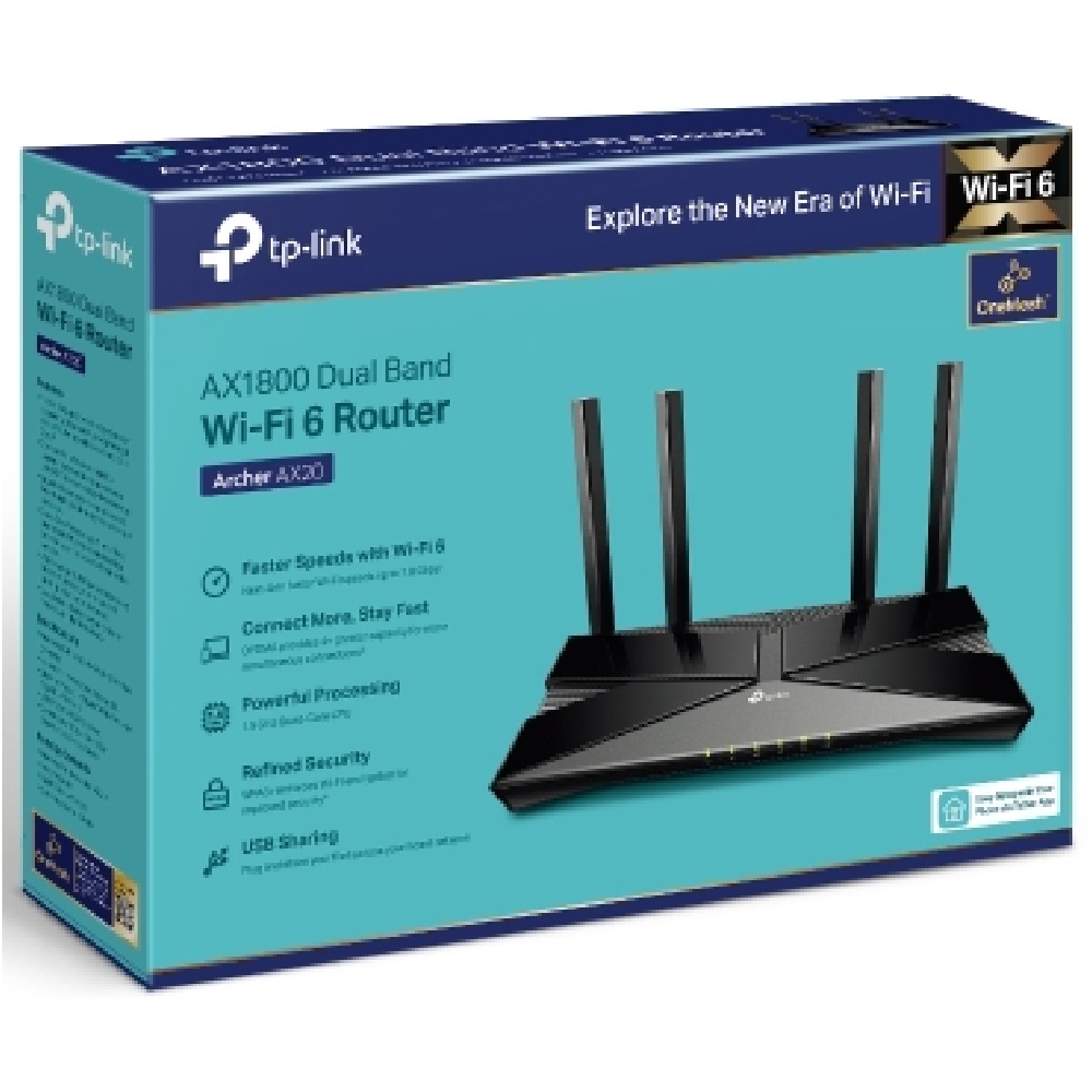 TP-Link Archer AX20, 1201Mbps, Router, Black