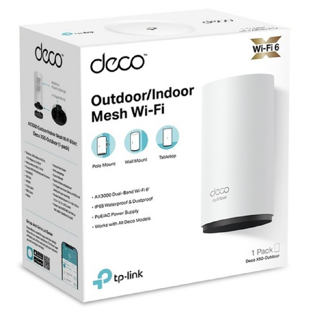 TP-Link Deco X50-Outdoor(1-pack), 2402Mbps, Router, White